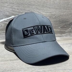 DEWALT Hat Cap Snap Back One Size Gray Black Embroidered Logo Perforated Mens